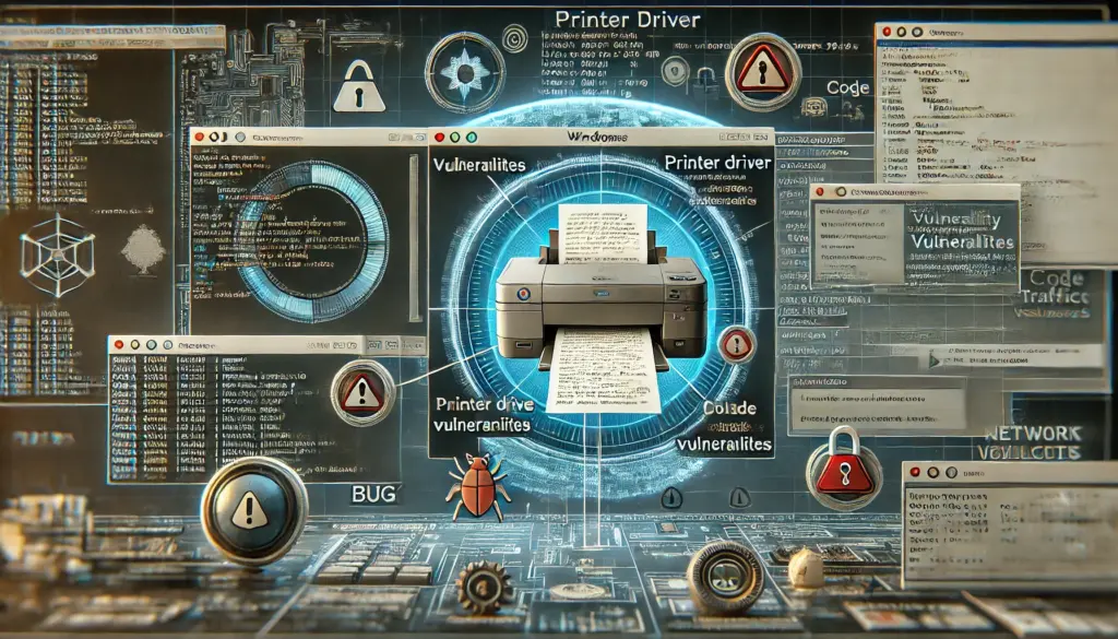 Cover image representing vulnerability research on a printer's driver